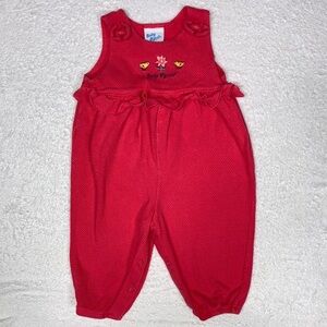 Vintage Oshkosh dark pinkish red overall 6/9m